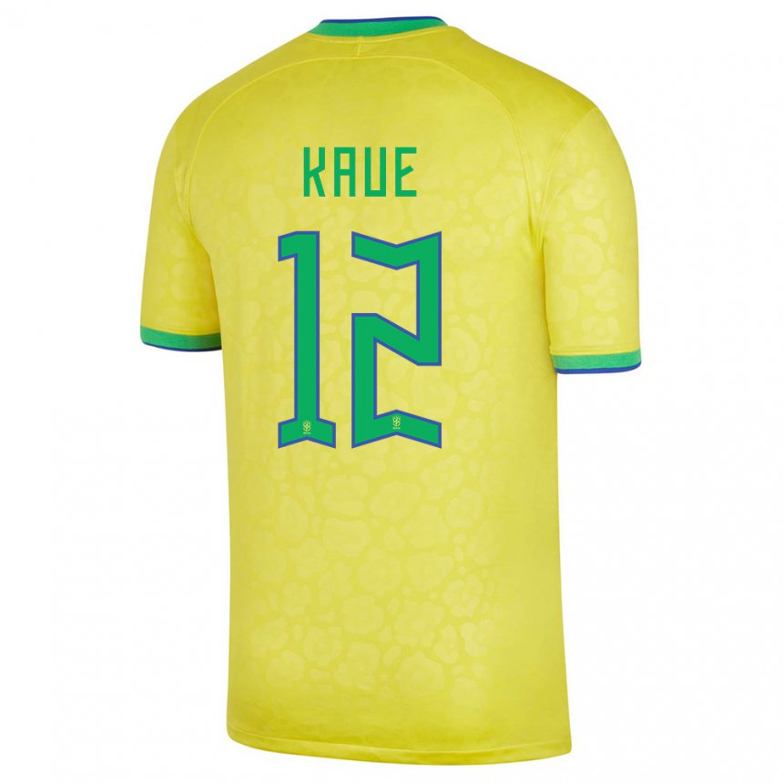 Niño Camiseta Brasil Kaue #12 Amarillo 1ª Equipación 22-24 La Camisa