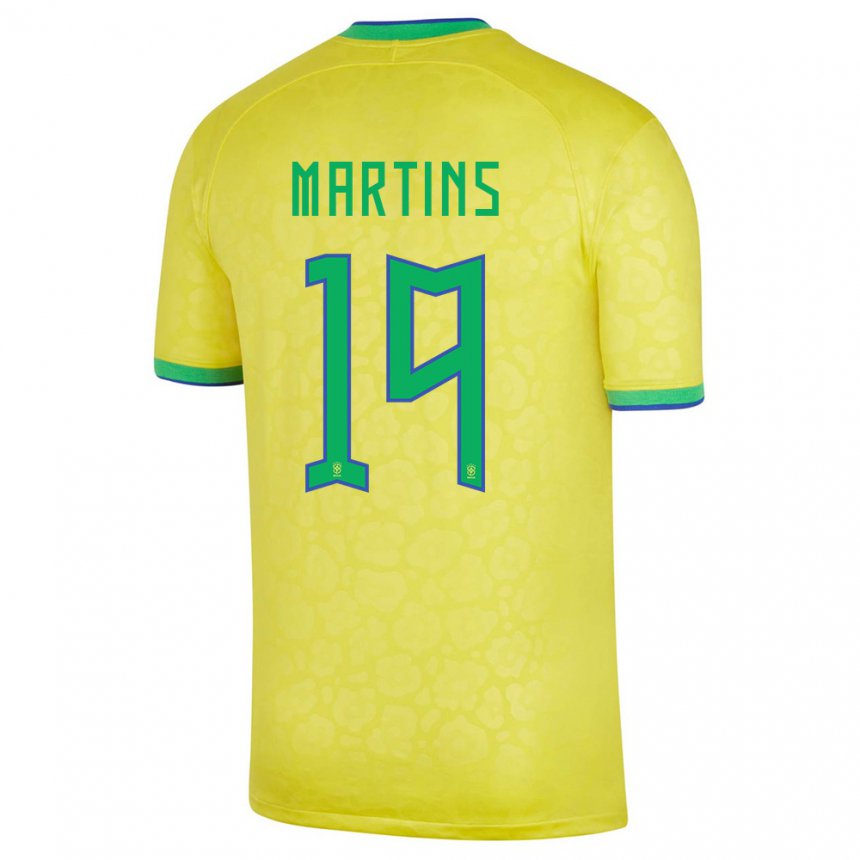 Niño Camiseta Brasil Matheus Martins #19 Amarillo 1ª Equipación 22-24 La Camisa