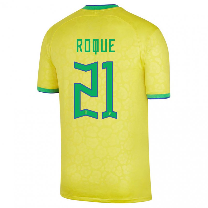 Niño Camiseta Brasil Vitor Roque #21 Amarillo 1ª Equipación 22-24 La Camisa