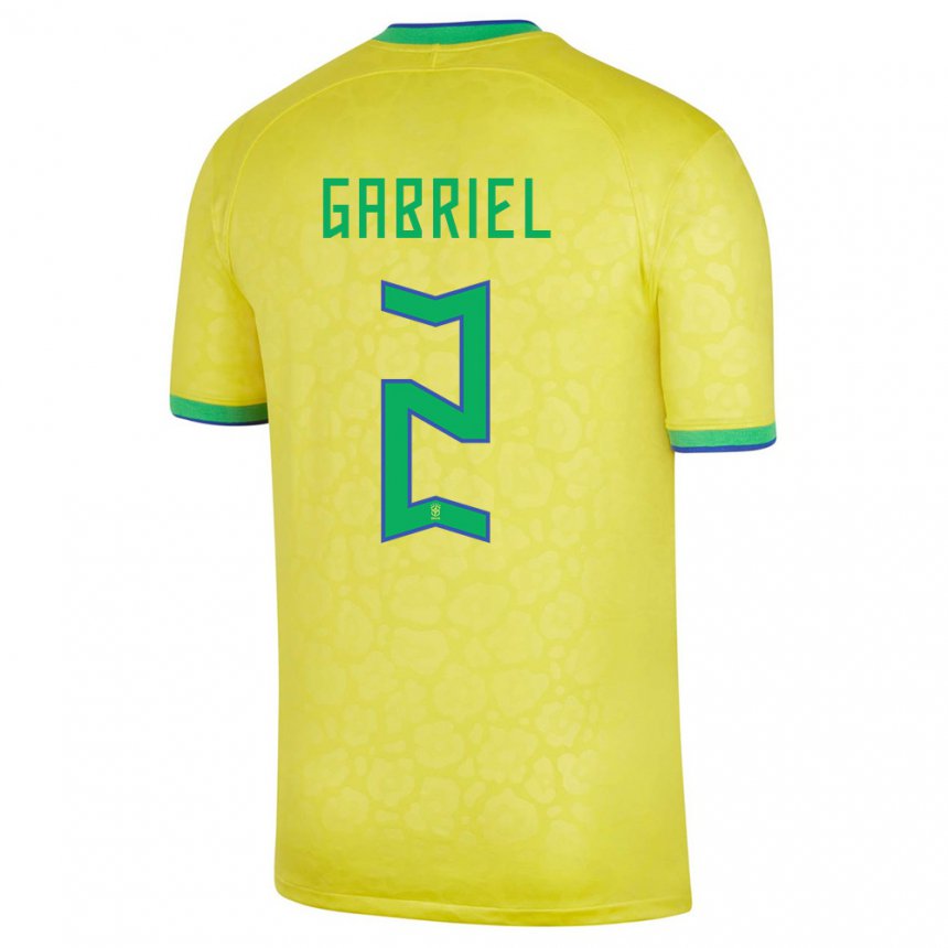 Niño Camiseta Brasil Victor Gabriel #2 Amarillo 1ª Equipación 22-24 La Camisa
