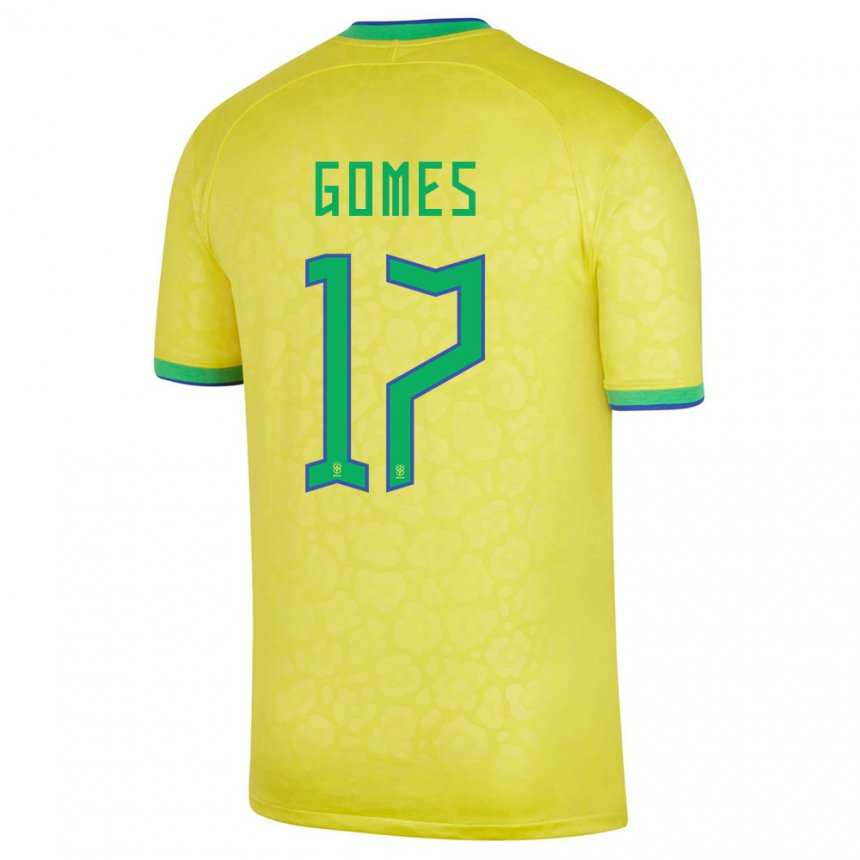 Niño Camiseta Brasil William Gomes #17 Amarillo 1ª Equipación 22-24 La Camisa