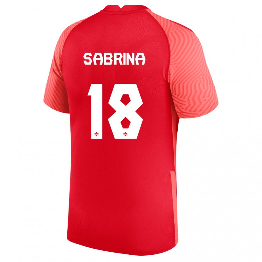 Niño Camiseta Canadá Sabrina D Angelo #18 Rojo 1ª Equipación 22-24 La Camisa