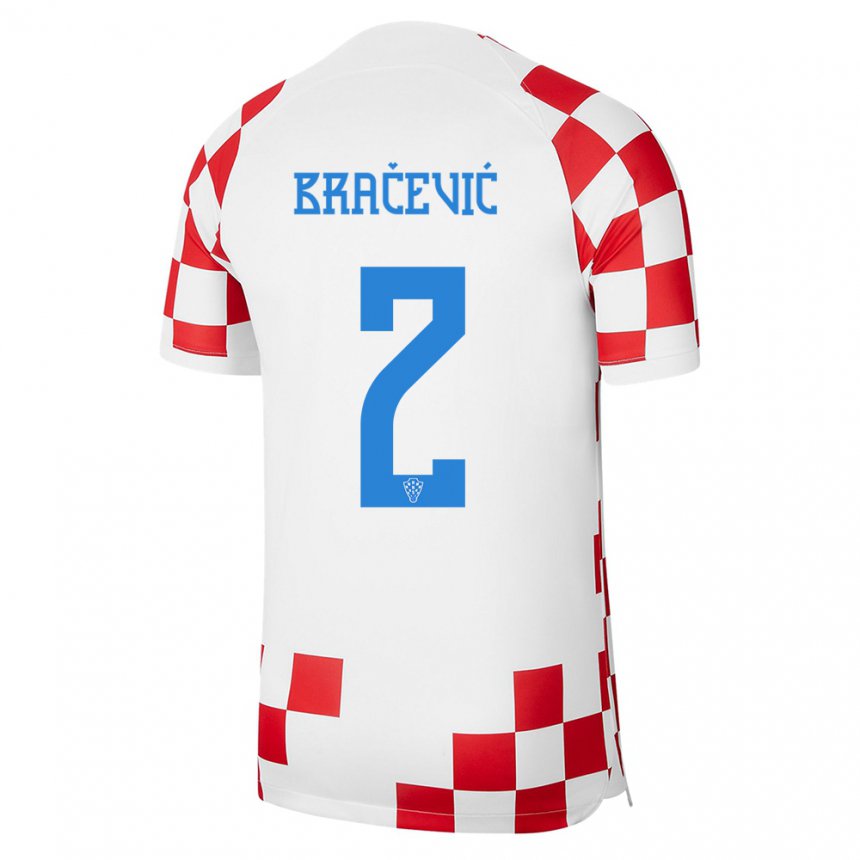 Niño Camiseta Croacia Petra Bracevic #2 Rojo Blanco 1ª Equipación 22-24 La Camisa