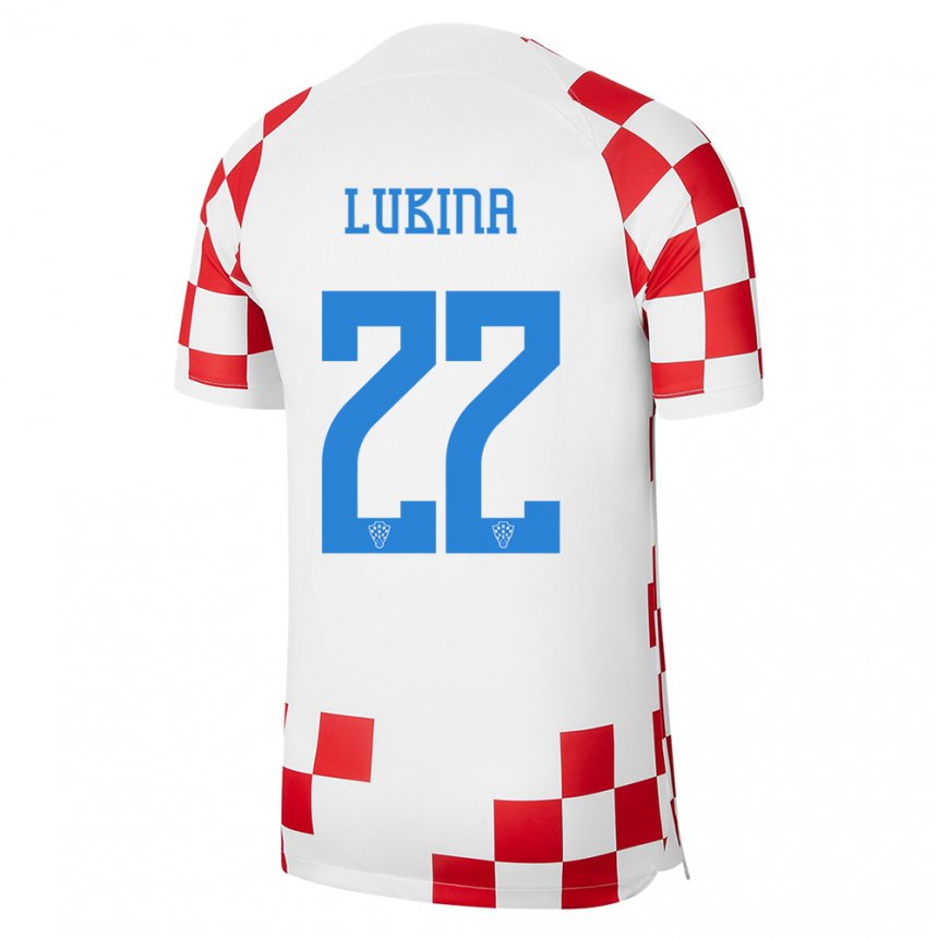 Niño Camiseta Croacia Anela Lubina #22 Rojo Blanco 1ª Equipación 22-24 La Camisa