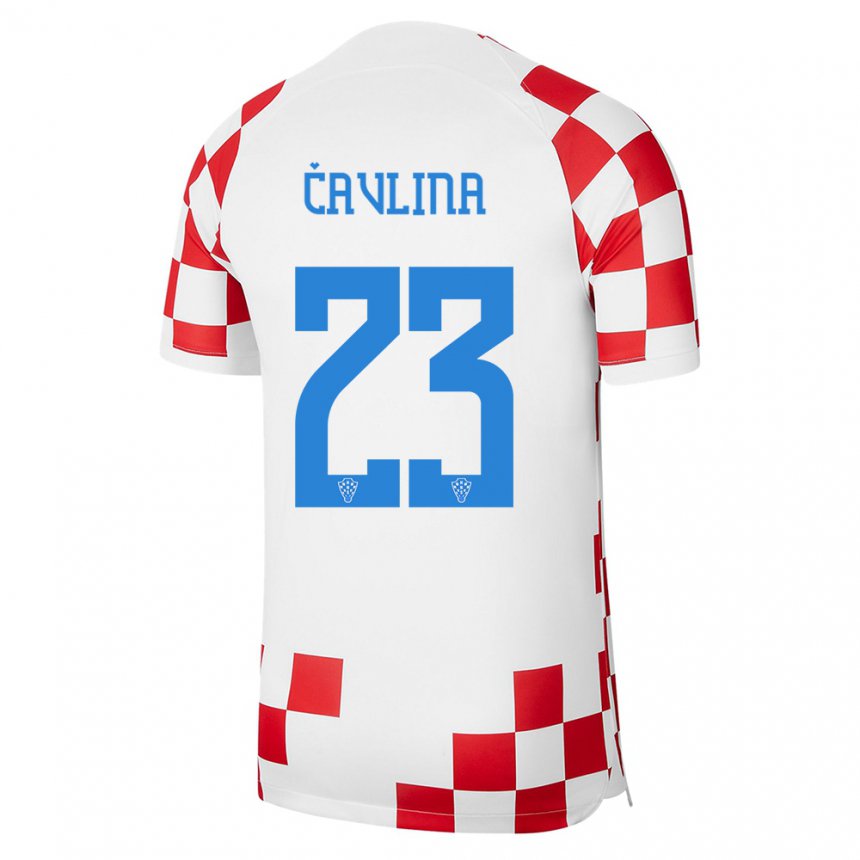Niño Camiseta Croacia Nikola Cavlina #23 Rojo Blanco 1ª Equipación 22-24 La Camisa