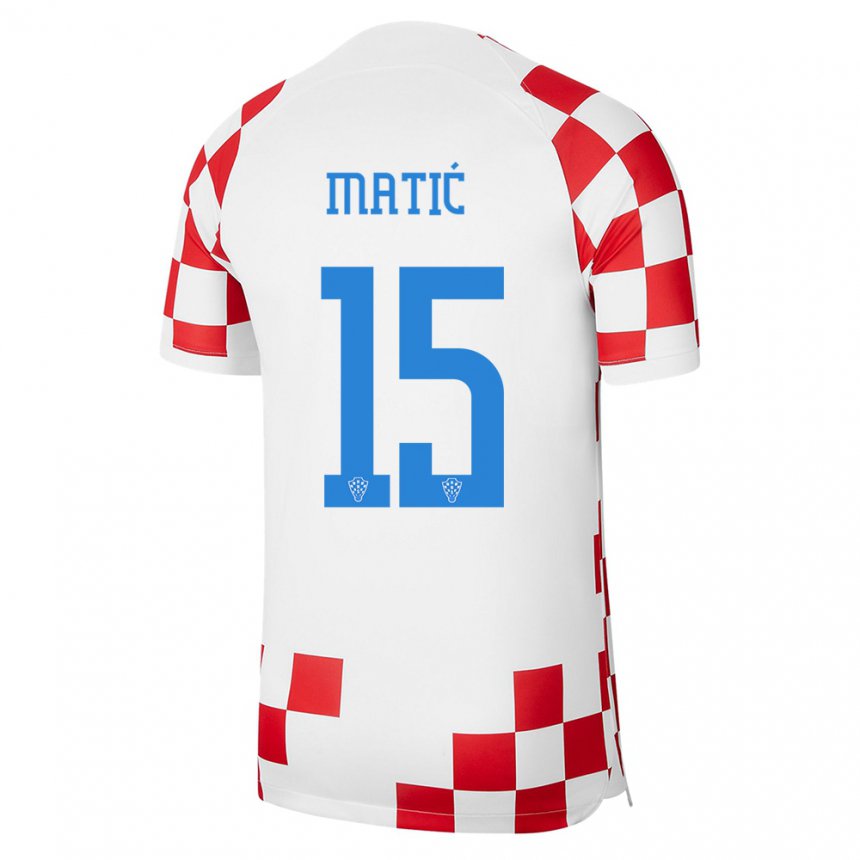 Niño Camiseta Croacia Matej Matic #15 Rojo Blanco 1ª Equipación 22-24 La Camisa