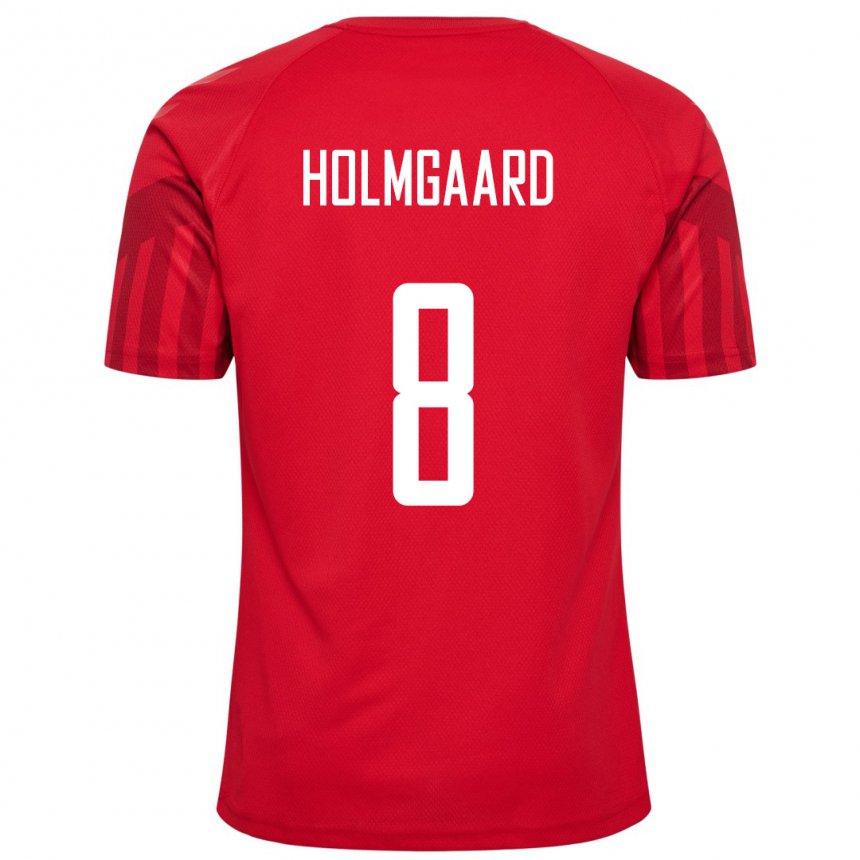 Niño Camiseta Dinamarca Sara Holmgaard #8 Rojo 1ª Equipación 22-24 La Camisa