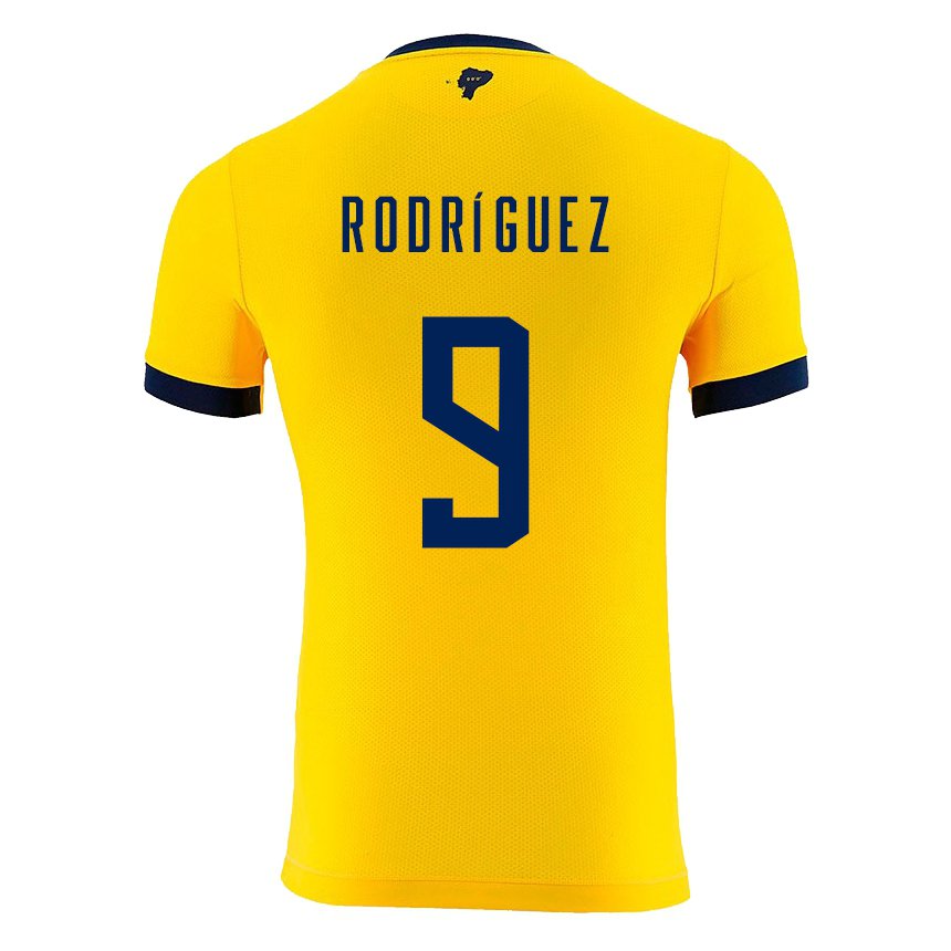 Niño Camiseta Ecuador Ingrid Rodriguez #9 Amarillo 1ª Equipación 22-24 La Camisa