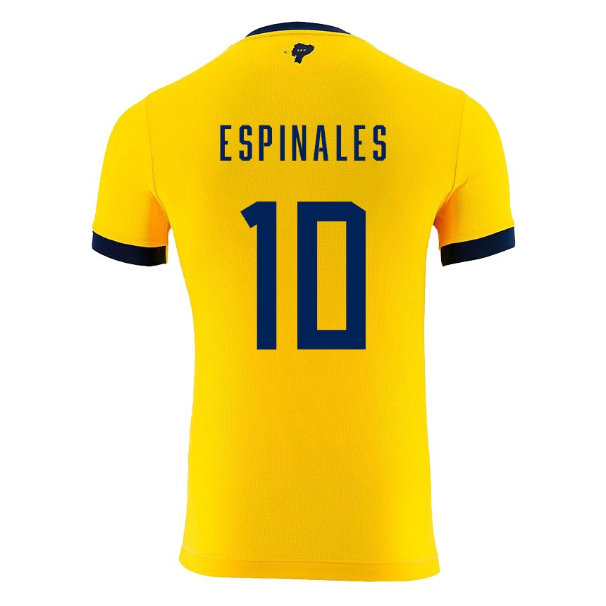 Niño Camiseta Ecuador Joselyn Espinales #10 Amarillo 1ª Equipación 22-24 La Camisa