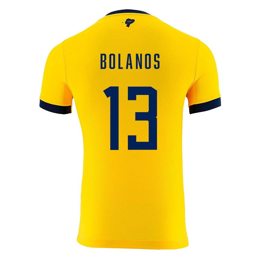 Niño Camiseta Ecuador Nayely Bolanos #13 Amarillo 1ª Equipación 22-24 La Camisa