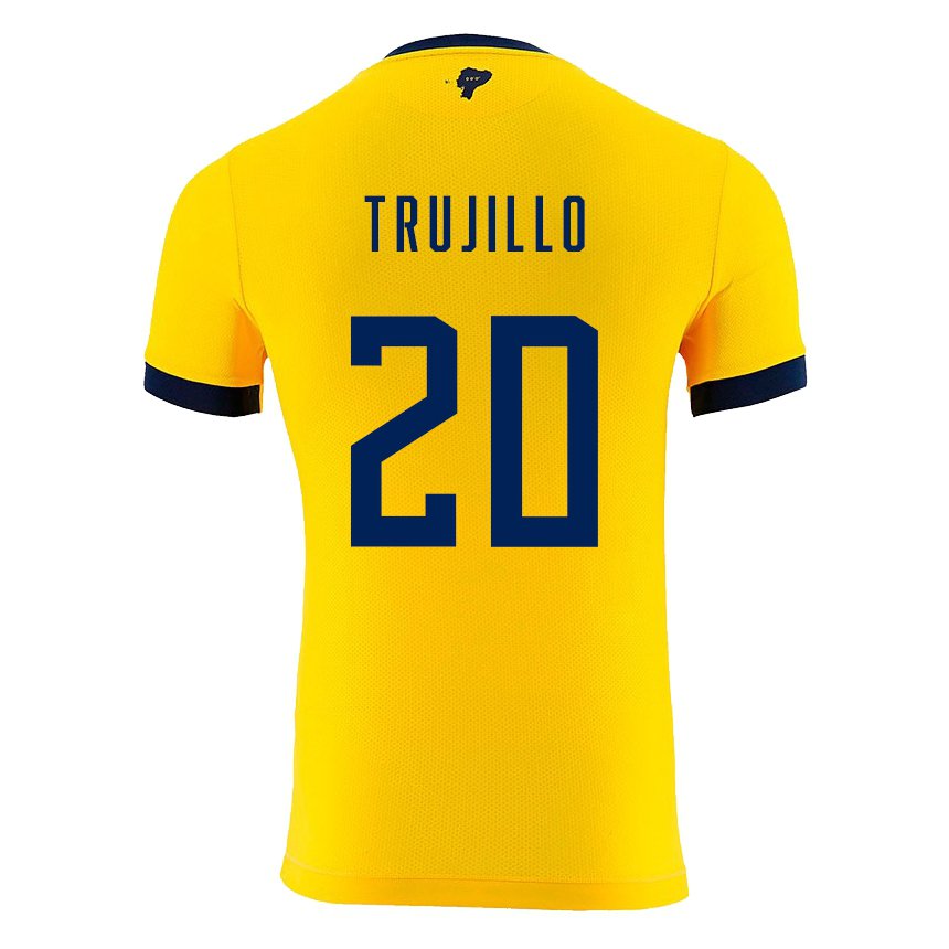 Niño Camiseta Ecuador Isabel Trujillo #20 Amarillo 1ª Equipación 22-24 La Camisa