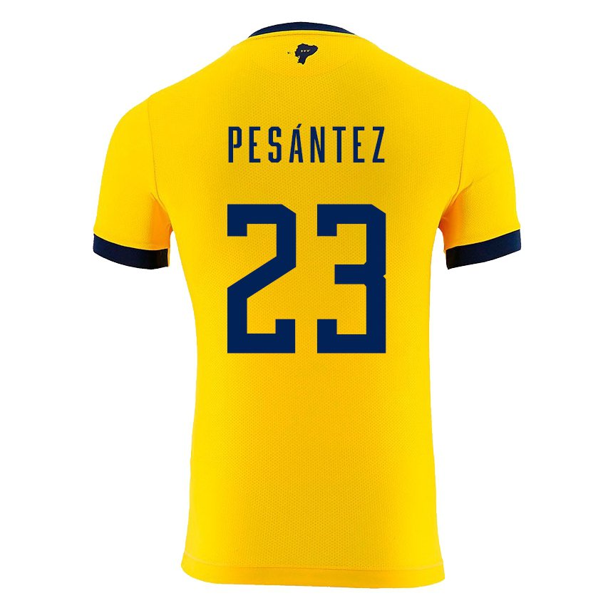 Niño Camiseta Ecuador Danna Pesantez #23 Amarillo 1ª Equipación 22-24 La Camisa