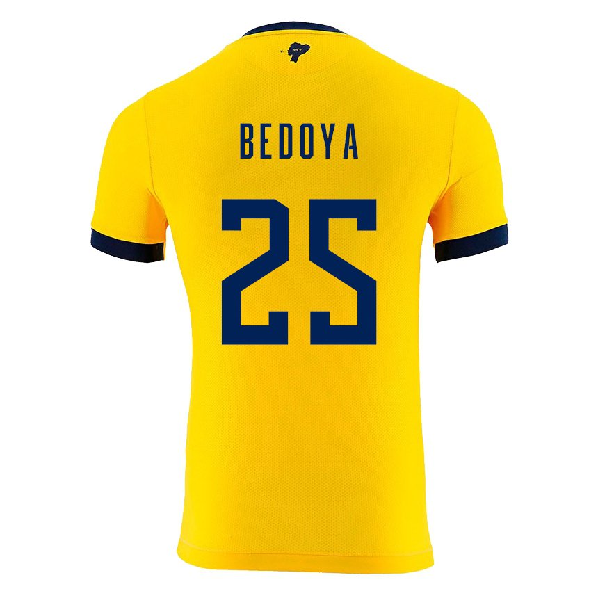 Niño Camiseta Ecuador Jaydah Bedoya #25 Amarillo 1ª Equipación 22-24 La Camisa