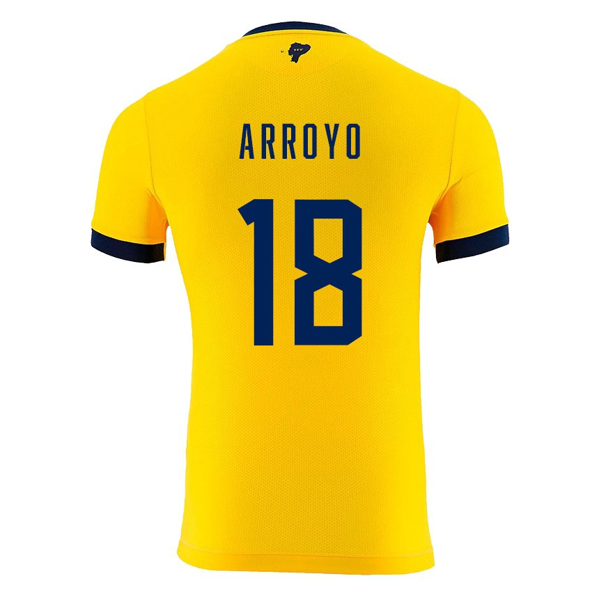Niño Camiseta Ecuador Jean Arroyo #18 Amarillo 1ª Equipación 22-24 La Camisa