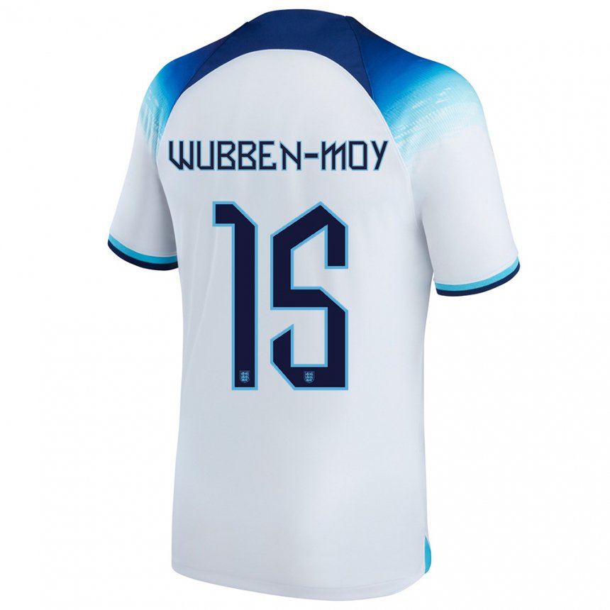 Niño Camiseta Inglaterra Lotte Wubben Moy #15 Blanco Azul 1ª Equipación 22-24 La Camisa