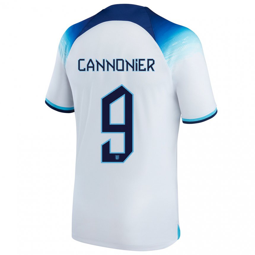 Niño Camiseta Inglaterra Oakley Cannonier #9 Blanco Azul 1ª Equipación 22-24 La Camisa