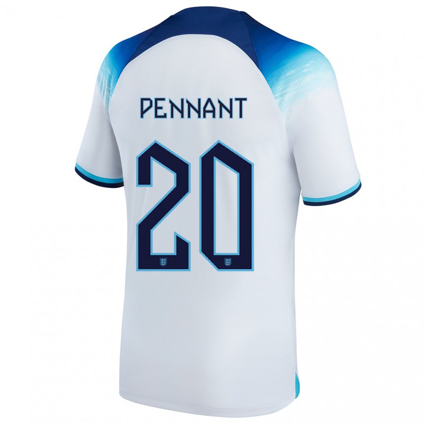 Niño Camiseta Inglaterra Kian Pennant #20 Blanco Azul 1ª Equipación 22-24 La Camisa