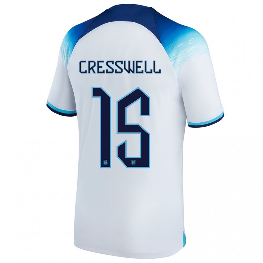 Niño Camiseta Inglaterra Charlie Cresswell #15 Blanco Azul 1ª Equipación 22-24 La Camisa
