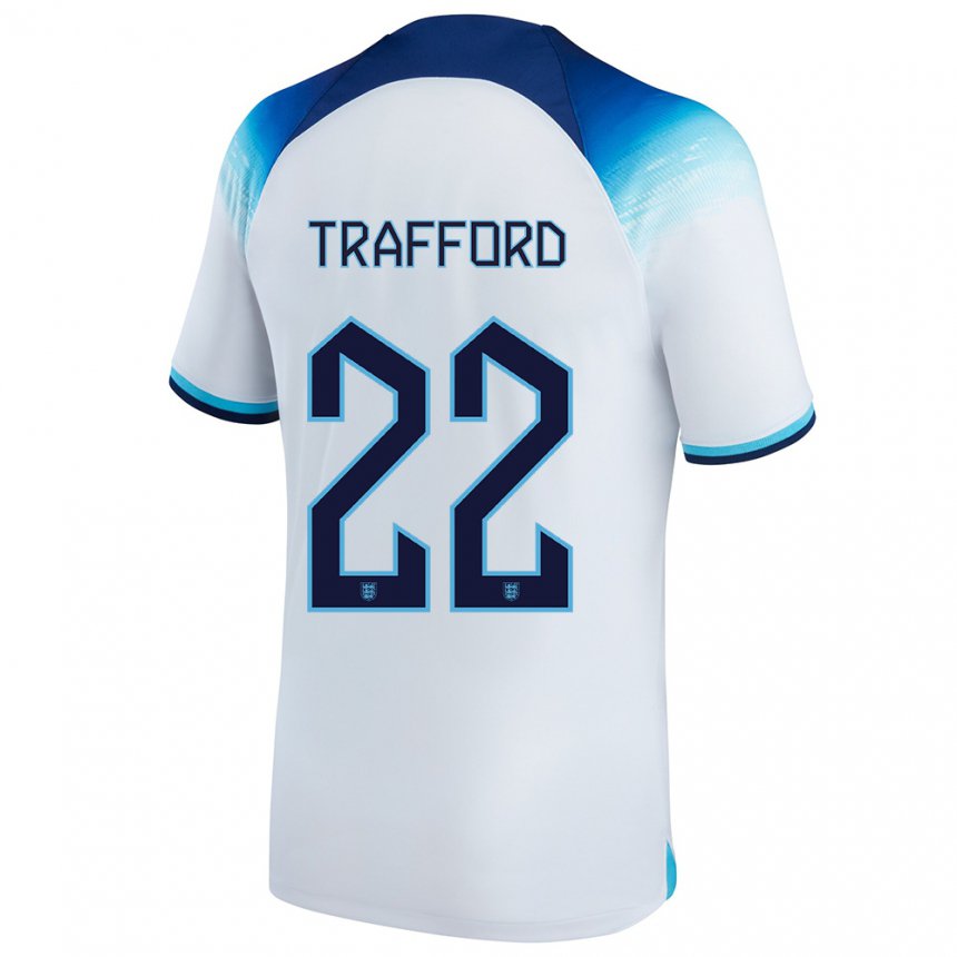 Niño Camiseta Inglaterra James Trafford #22 Blanco Azul 1ª Equipación 22-24 La Camisa