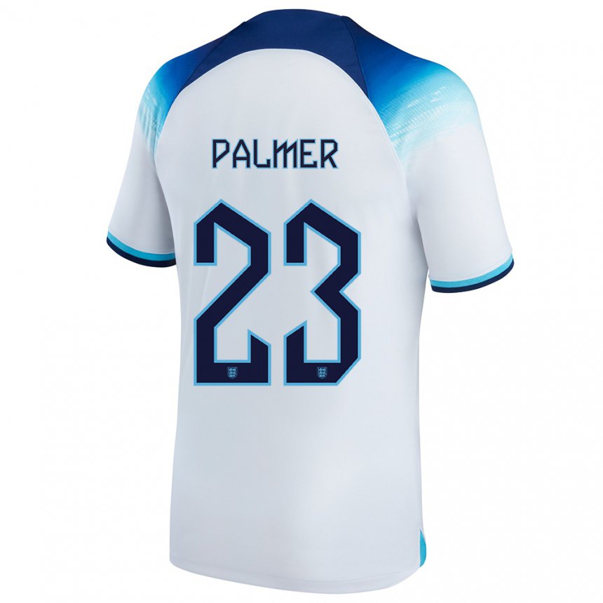 Niño Camiseta Inglaterra Cole Palmer #23 Blanco Azul 1ª Equipación 22-24 La Camisa