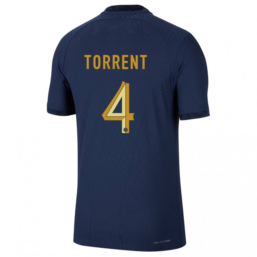Niño Camiseta Francia Marion Torrent #4 Azul Marino 1ª Equipación 22-24 La Camisa