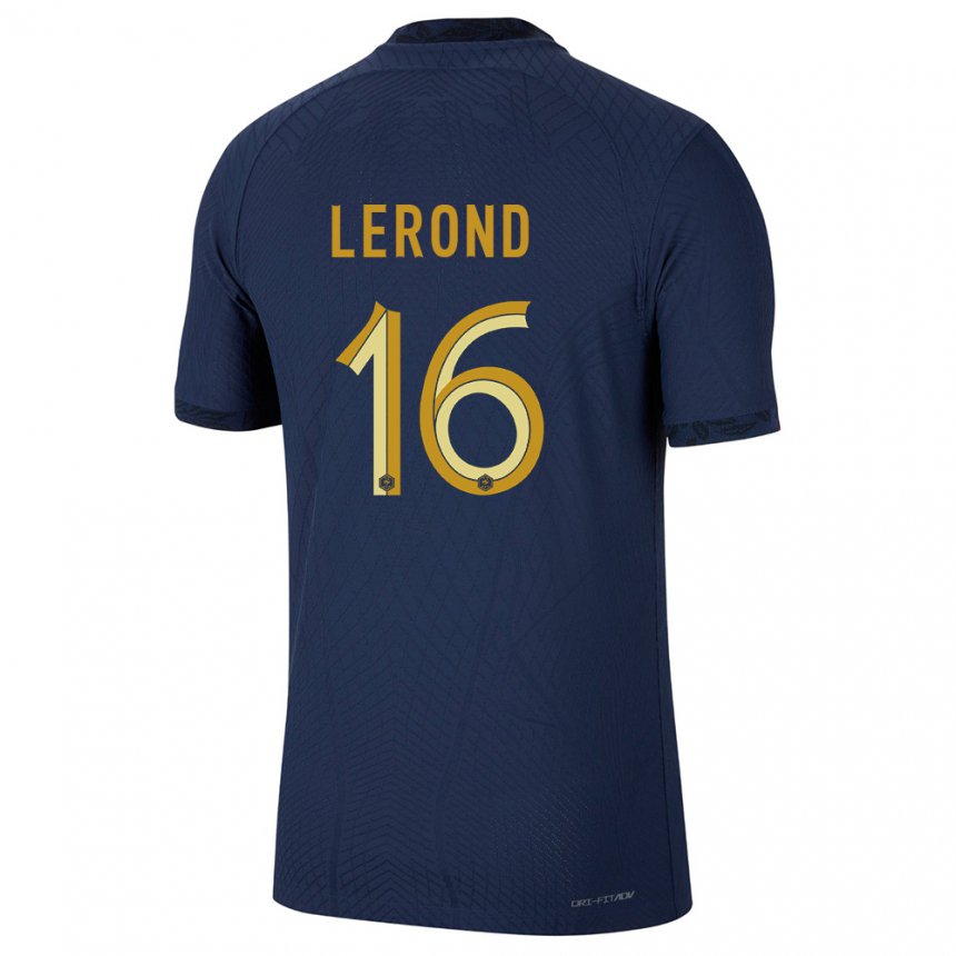 Niño Camiseta Francia Justine Lerond #16 Azul Marino 1ª Equipación 22-24 La Camisa