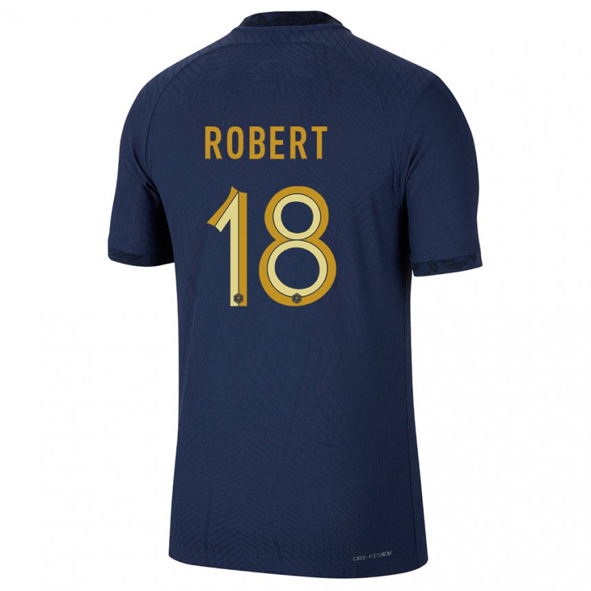 Niño Camiseta Francia Faustine Robert #18 Azul Marino 1ª Equipación 22-24 La Camisa