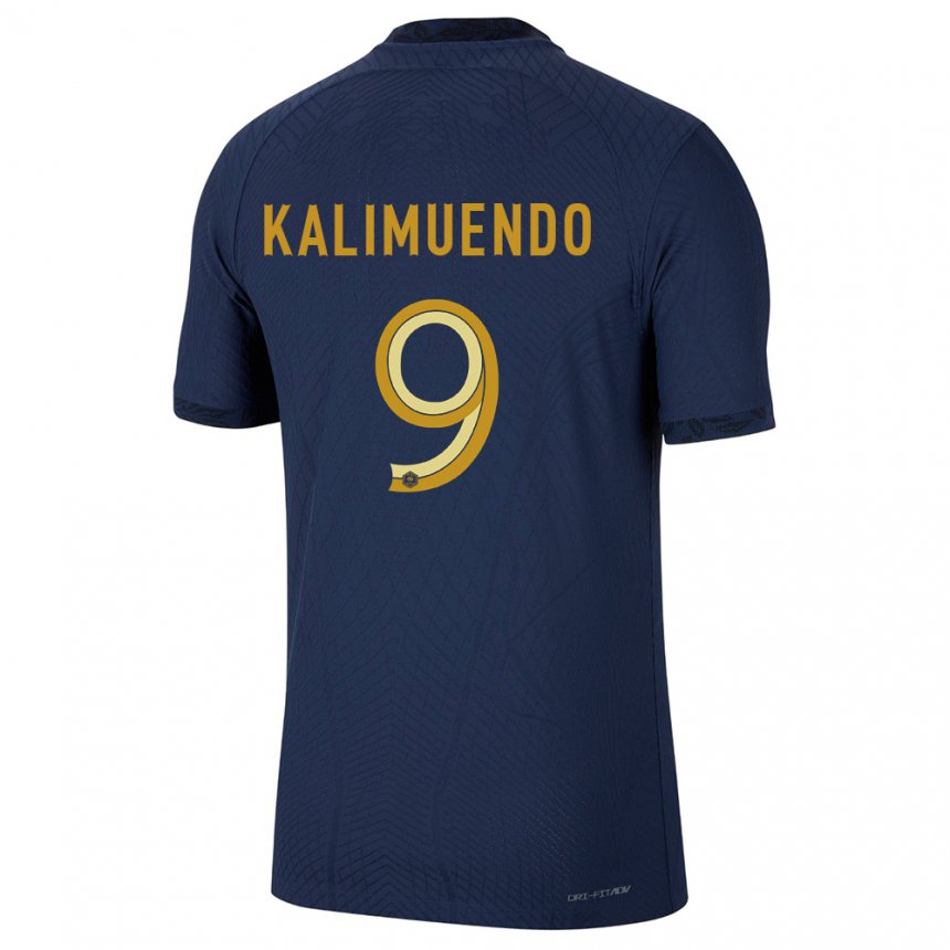 Niño Camiseta Francia Arnaud Kalimuendo #9 Azul Marino 1ª Equipación 22-24 La Camisa