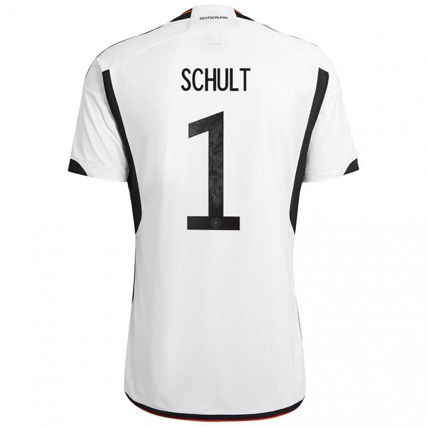 Niño Camiseta Alemania Almuth Schult #1 Blanco Negro 1ª Equipación 22-24 La Camisa