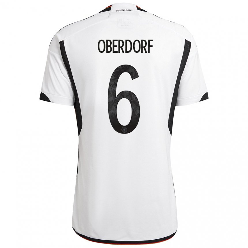 Niño Camiseta Alemania Lena Oberdorf #6 Blanco Negro 1ª Equipación 22-24 La Camisa