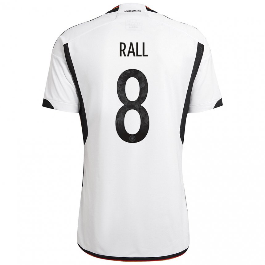 Niño Camiseta Alemania Maximiliane Rall #8 Blanco Negro 1ª Equipación 22-24 La Camisa