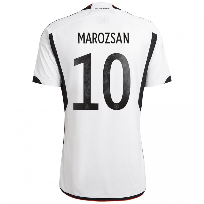 Niño Camiseta Alemania Dzsenifer Marozsan #10 Blanco Negro 1ª Equipación 22-24 La Camisa