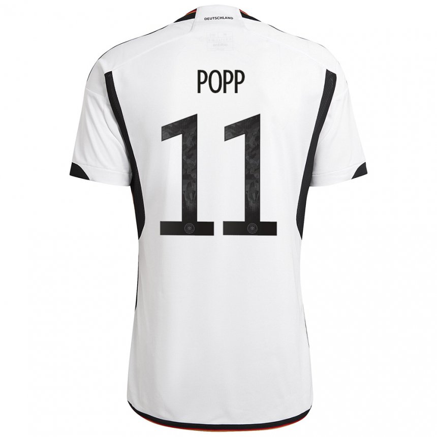 Niño Camiseta Alemania Alexandra Popp #11 Blanco Negro 1ª Equipación 22-24 La Camisa