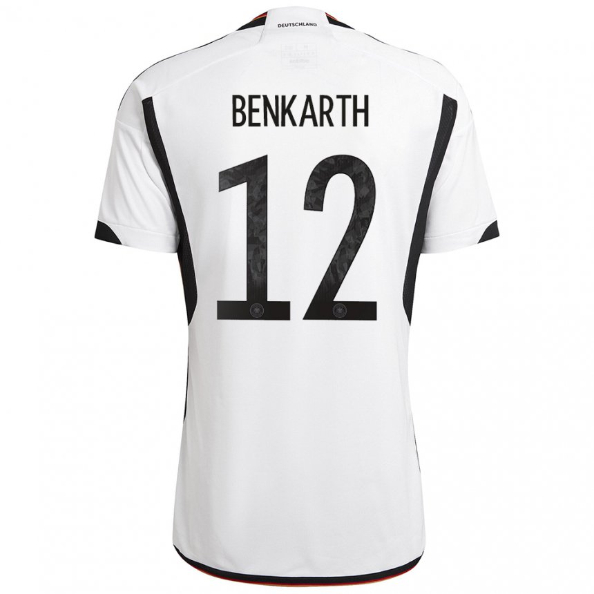 Niño Camiseta Alemania Laura Benkarth #12 Blanco Negro 1ª Equipación 22-24 La Camisa