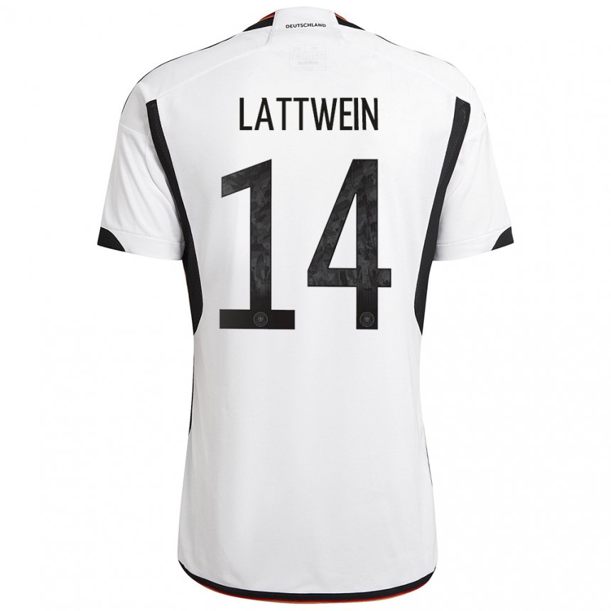 Niño Camiseta Alemania Lena Lattwein #14 Blanco Negro 1ª Equipación 22-24 La Camisa