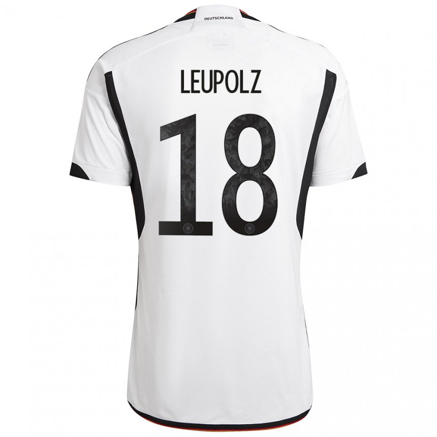 Niño Camiseta Alemania Melanie Leupolz #18 Blanco Negro 1ª Equipación 22-24 La Camisa