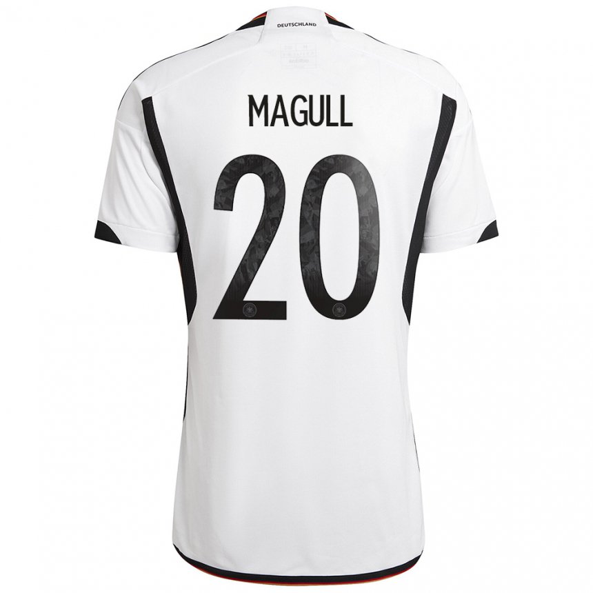 Niño Camiseta Alemania Lina Magull #20 Blanco Negro 1ª Equipación 22-24 La Camisa