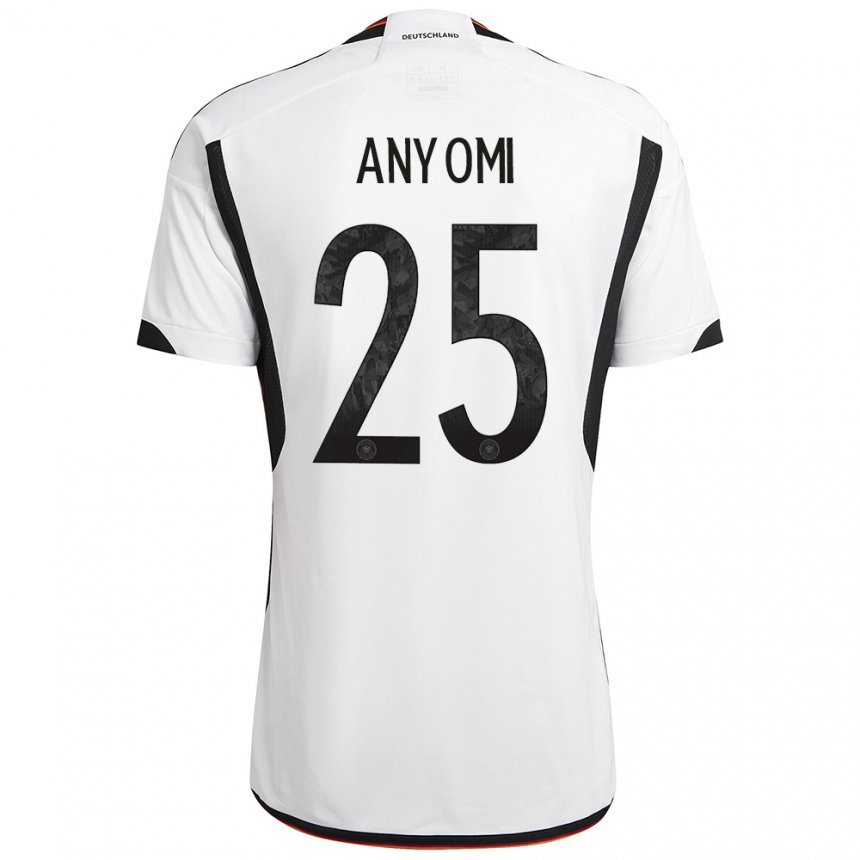 Niño Camiseta Alemania Nicole Anyomi #25 Blanco Negro 1ª Equipación 22-24 La Camisa