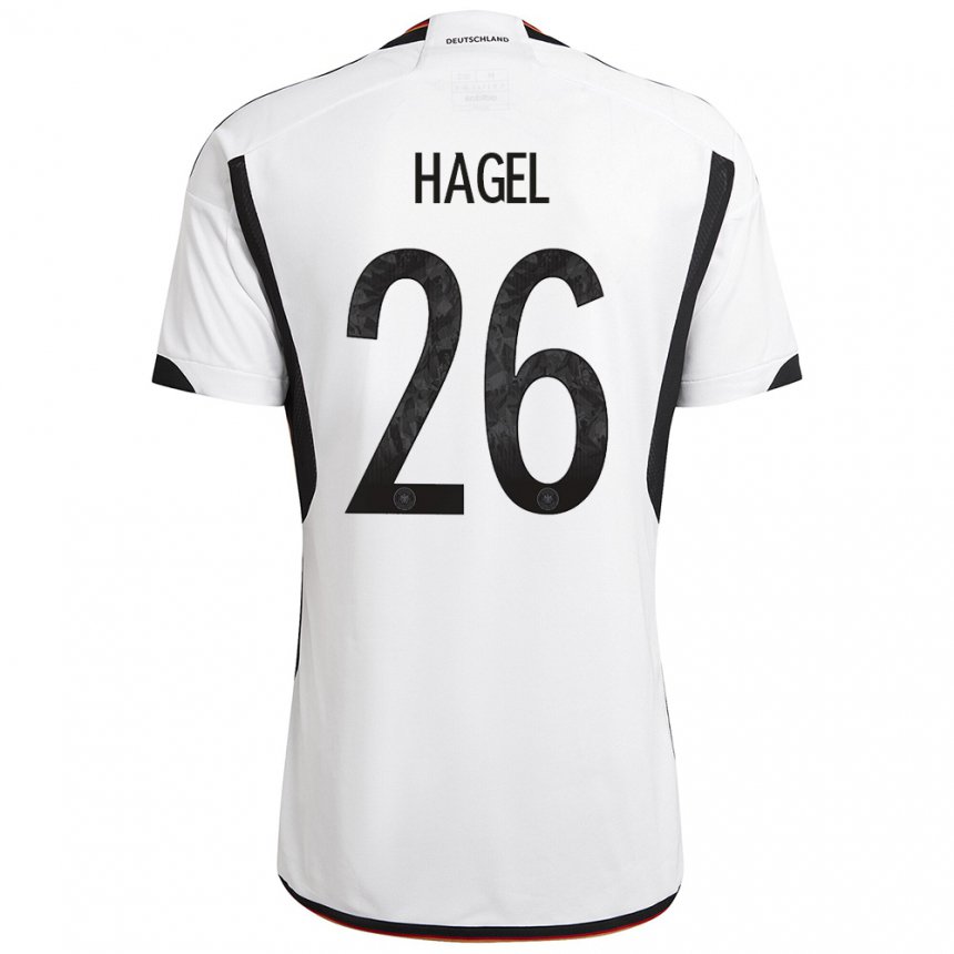 Niño Camiseta Alemania Chantal Hagel #26 Blanco Negro 1ª Equipación 22-24 La Camisa