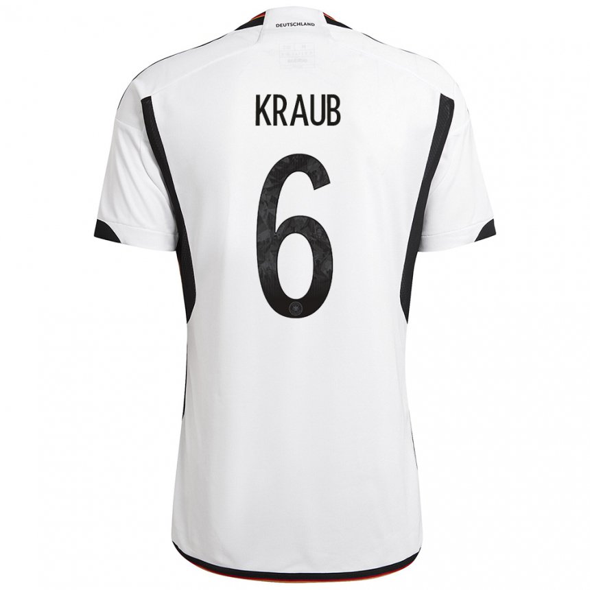 Niño Camiseta Alemania Tom Kraub #6 Blanco Negro 1ª Equipación 22-24 La Camisa