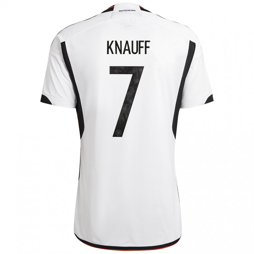 Niño Camiseta Alemania Ansgar Knauff #7 Blanco Negro 1ª Equipación 22-24 La Camisa
