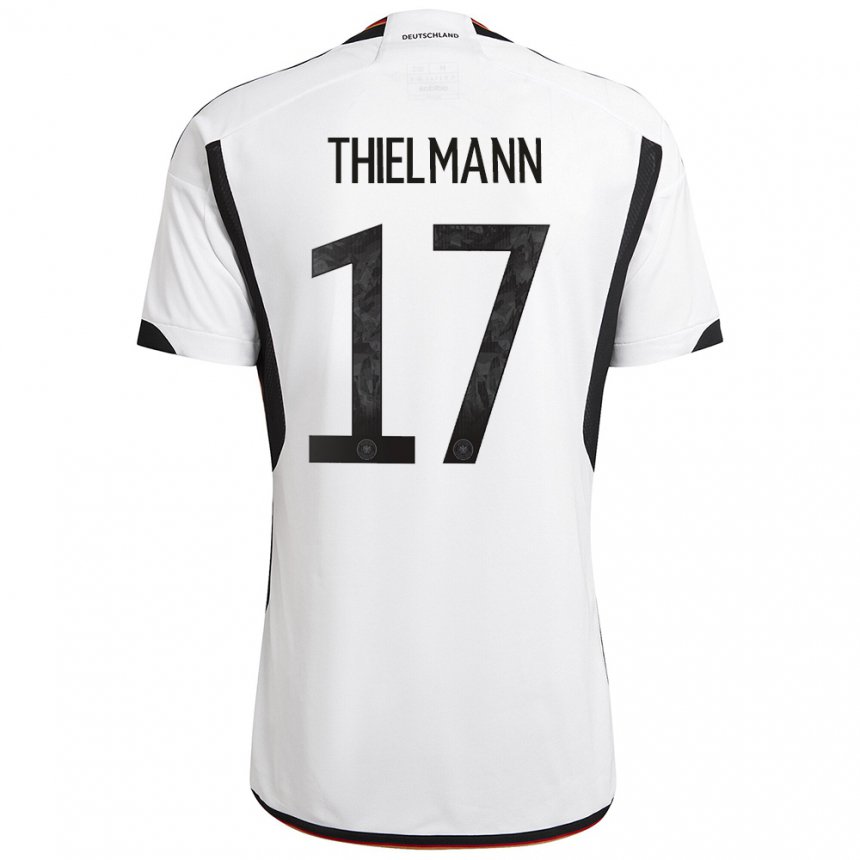 Niño Camiseta Alemania Jan Thielmann #17 Blanco Negro 1ª Equipación 22-24 La Camisa