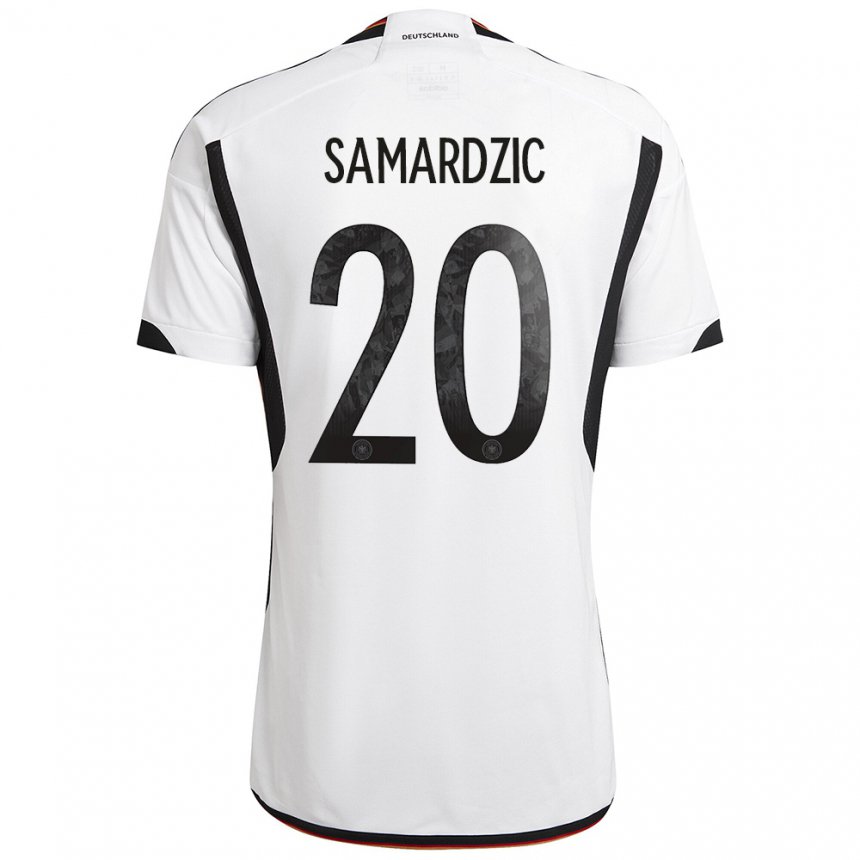 Niño Camiseta Alemania Lazar Samardzic #20 Blanco Negro 1ª Equipación 22-24 La Camisa