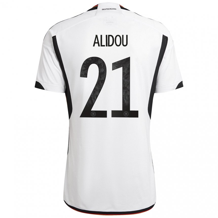 Niño Camiseta Alemania Faride Alidou #21 Blanco Negro 1ª Equipación 22-24 La Camisa