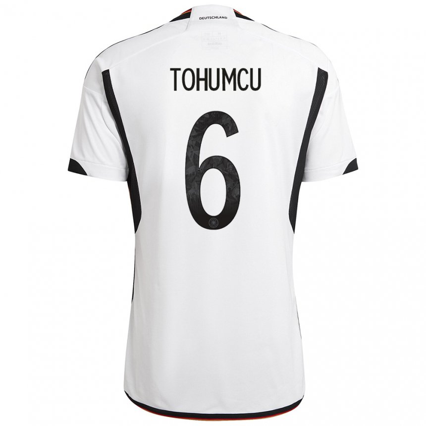 Niño Camiseta Alemania Umut Tohumcu #6 Blanco Negro 1ª Equipación 22-24 La Camisa