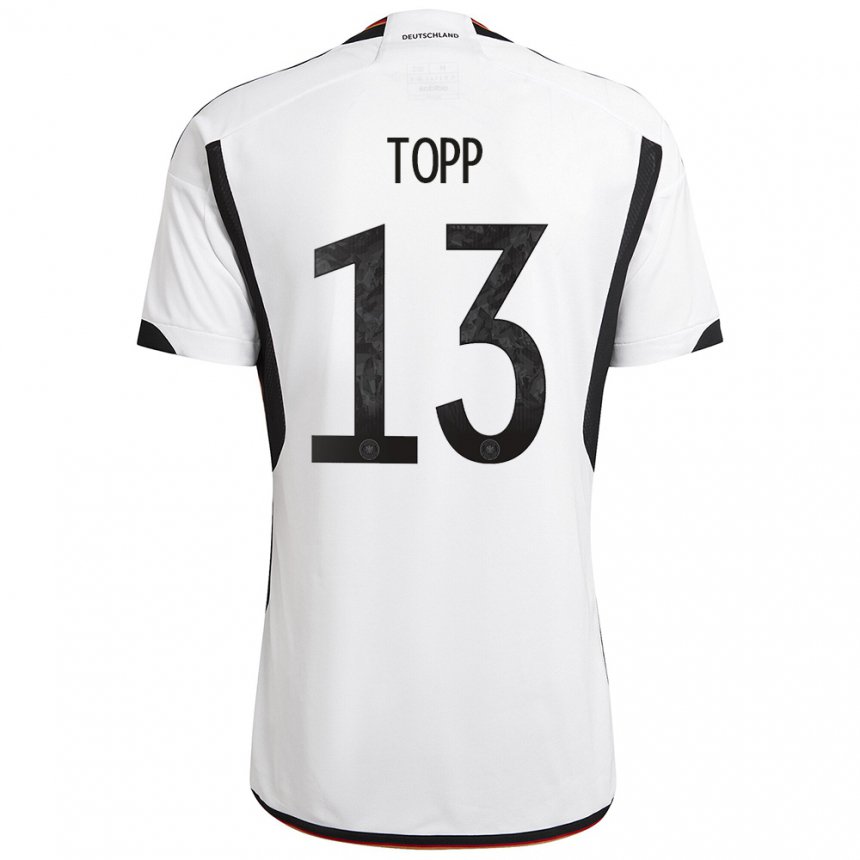 Niño Camiseta Alemania Keke Topp #13 Blanco Negro 1ª Equipación 22-24 La Camisa