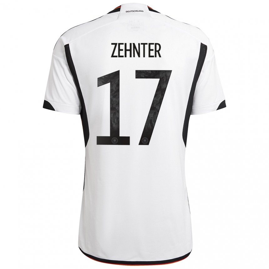Niño Camiseta Alemania Aaron Zehnter #17 Blanco Negro 1ª Equipación 22-24 La Camisa