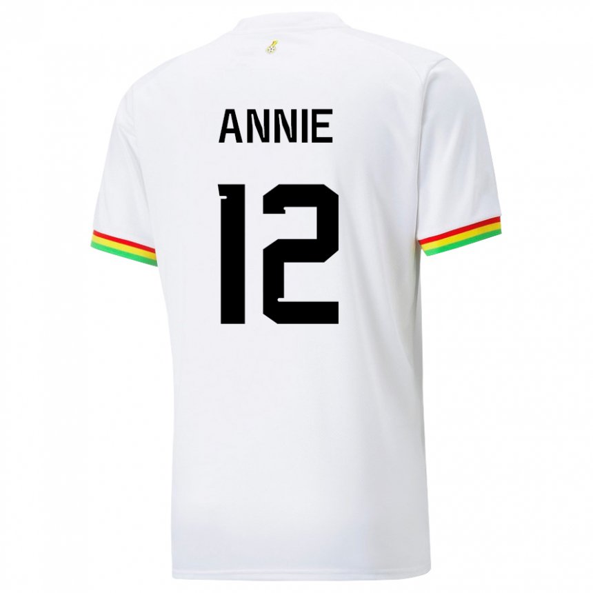 Niño Camiseta Ghana Henrietta Annie #12 Blanco 1ª Equipación 22-24 La Camisa