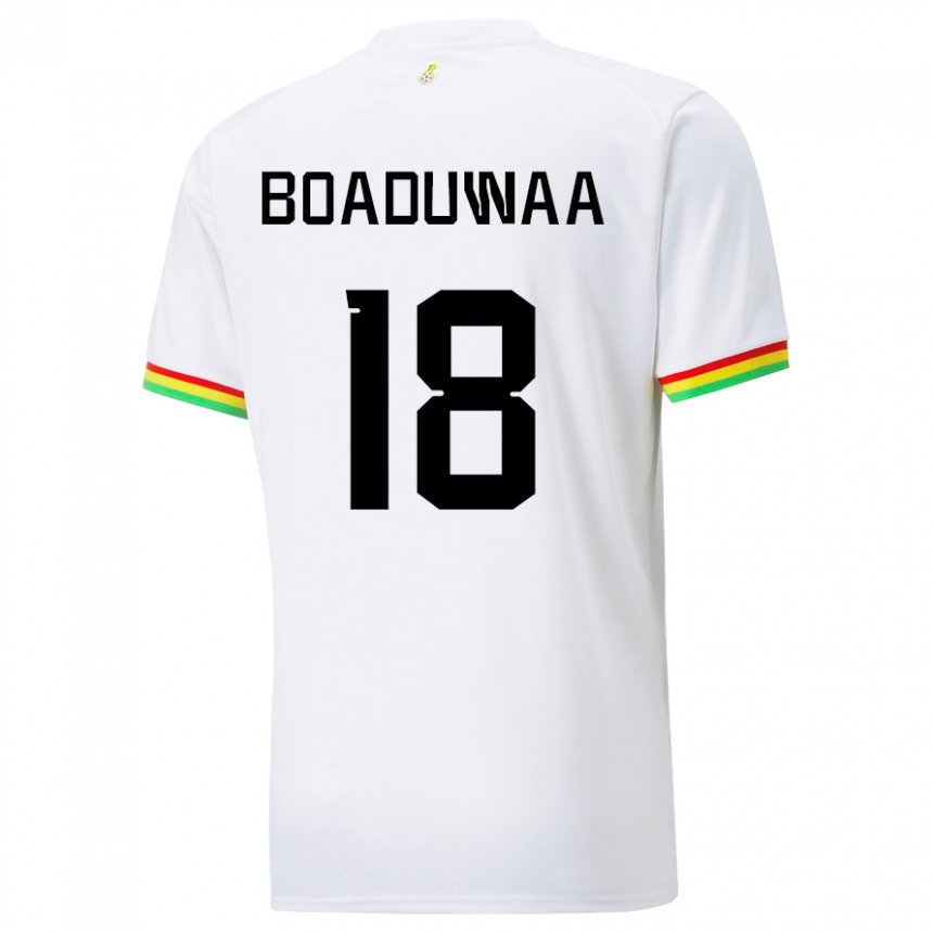 Niño Camiseta Ghana Doris Boaduwaa #18 Blanco 1ª Equipación 22-24 La Camisa