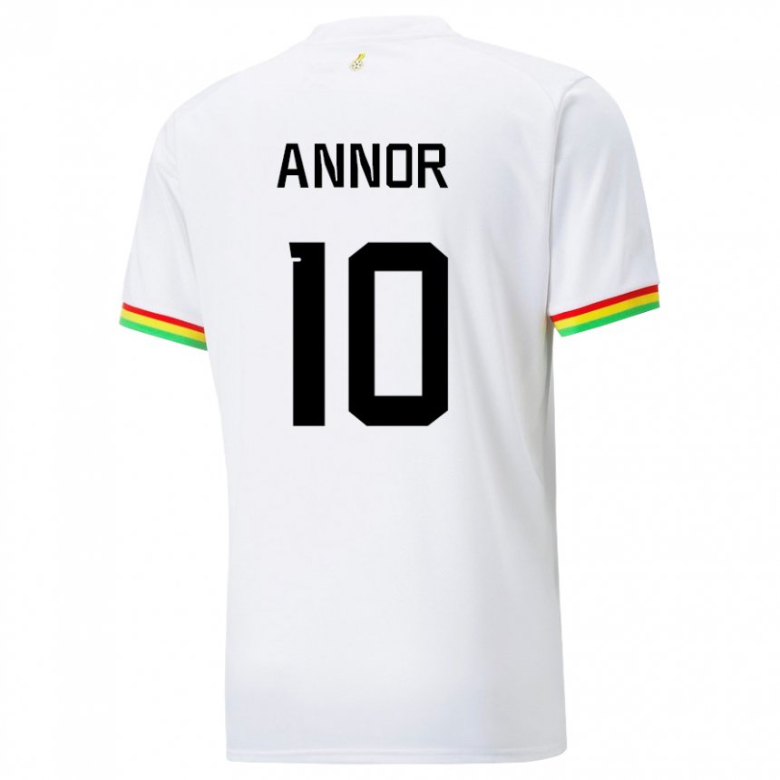 Niño Camiseta Ghana Emmanuel Annor #10 Blanco 1ª Equipación 22-24 La Camisa